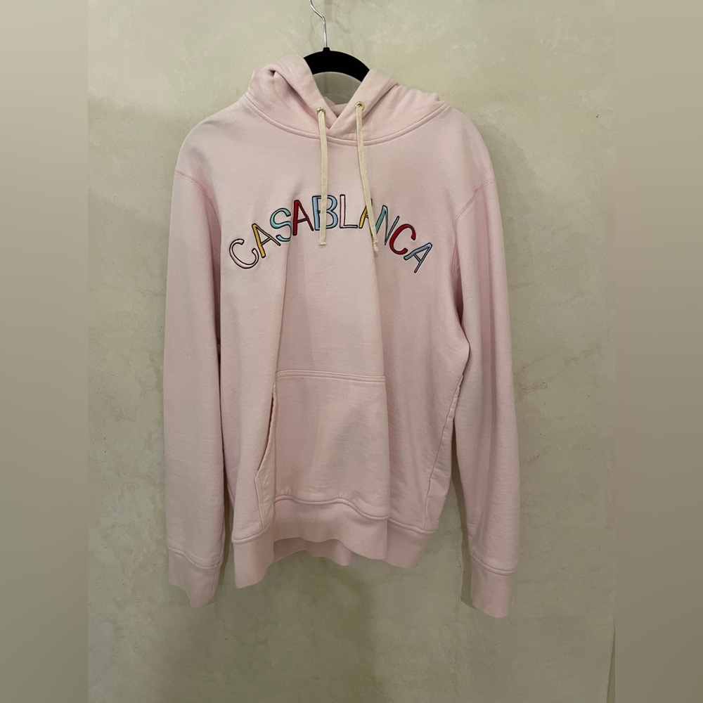 Casablanca, Pink Hoodie with Multi Logo, Size XL (Runs Small)